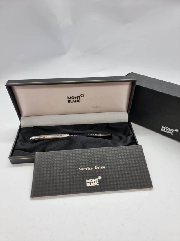Montblanc 144 Solitaire Doue Steel Cap Fountain Pen - 18k Medium Nib - Image 4